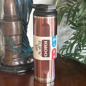 Igloo 20 OZ Stainless Steel Flip ‘n’ Sip Tumbler ~ Flamingo